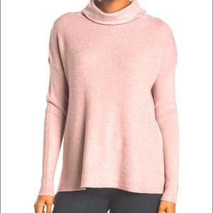 Devotion By Cyrus Cowl Neck Sweater Women LARGE Ribbed Knit Tunic Orchid Haze